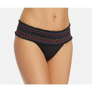 Red Carter Womens Ruffled Smocked Swim Bottom sz M